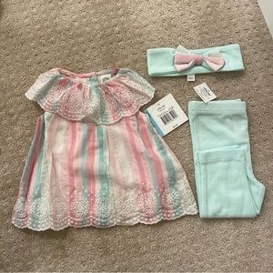 Little Me Woven Tunic Set NWT